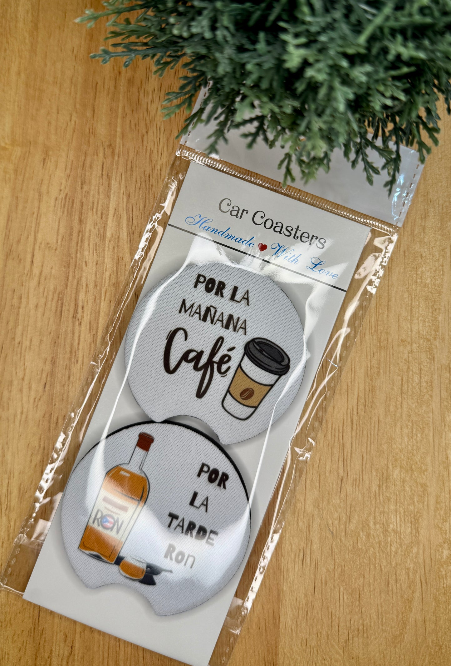 Por la Mañana Café, Por la Tarde Ron 2 | Car Coaster | Vaso Café