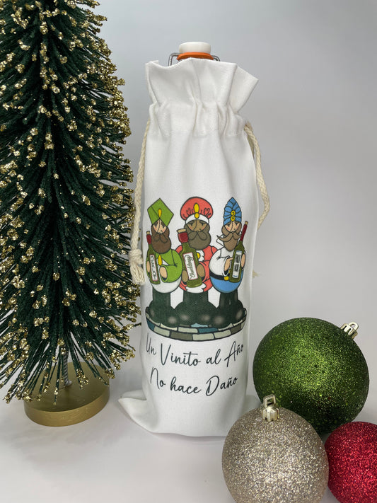 Reyes Magos Un Vinito al Año, no hace daño | Wine Bottle Bags